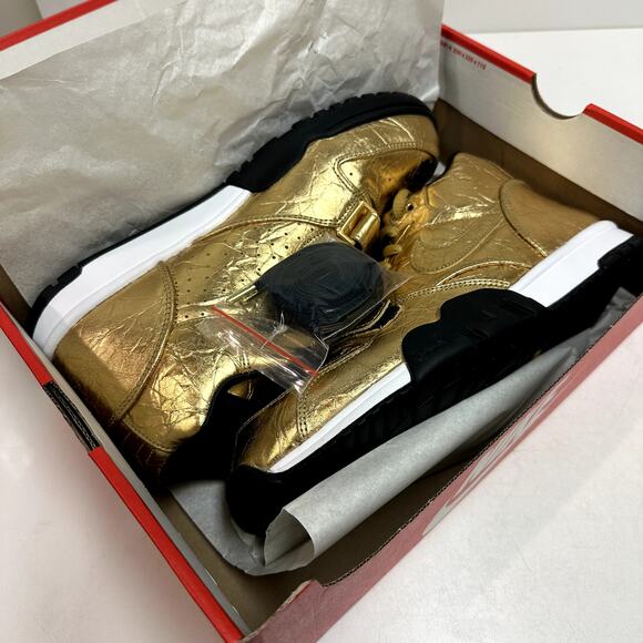 NIB NWT Nike Air Trainer 1 PRM QS (NFL) Super Bowl 50 Metallic Gold / Black 9.5 - Picture 3 of 11